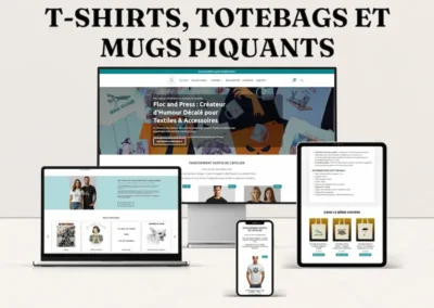 creation site e commerce t shirt totebag mug